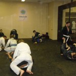 Practicing spider guard pass.