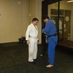 Bert promoted to 2 stripe white belt.