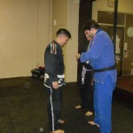 Mark promoted to 3 stripe white belt.