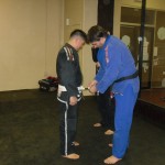 Mark promoted to 3 stripe white belt.