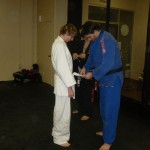 Chris promoted to 4 stripe white belt.