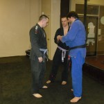 Eric receiving 2nd stripe on his blue belt.