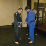 Eric receiving 2nd stripe on his blue belt.