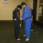 Jordan receiving his blue belt.