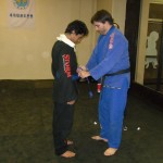 Jordan receiving his blue belt.