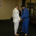 Jose receiving his blue belt.