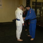 Jose receiving his blue belt.