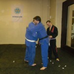 Brandon receiving his blue belt.