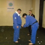 Brandon receiving his blue belt.